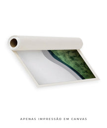 Quadro Decorativo Abstrato e curvas - Tons branco e verdes