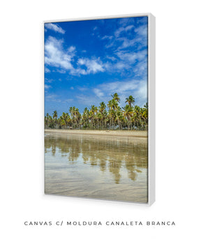 Quadro Decorativo Praia, Mar e Coqueiral