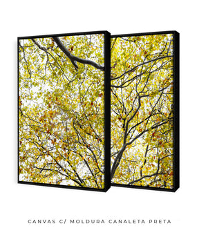 Quadro Decorativo Árvore com Galhos Verdes-Dupla
