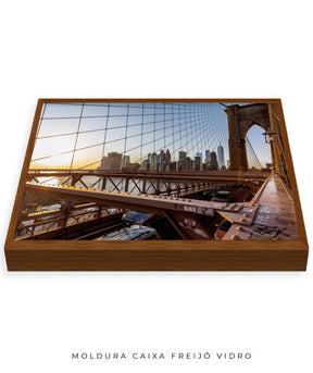 Quadro Decorativo Nova York - Ponte Urbana e Pôr do Sol
