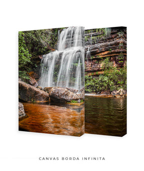 Quadro Decorativo Cachoeira Águas Cristalinas- Dupla corte vertical