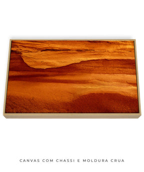Quadro Decorativo Abstrato e curvas - Tons alaranjados