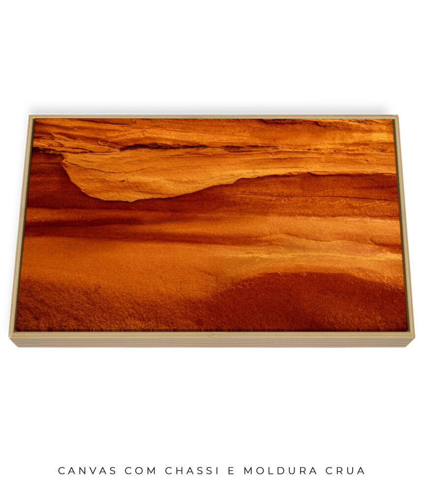 Quadro Decorativo Abstrato e curvas - Tons alaranjados