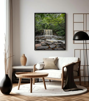 Quadro Decorativo Cachoeira e Floral