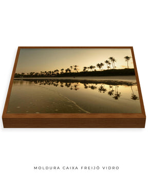 Quadro Decorativo Pôr do Sol - Reflexo Coqueiros