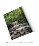 Quadro Decorativo Cachoeira e Floral