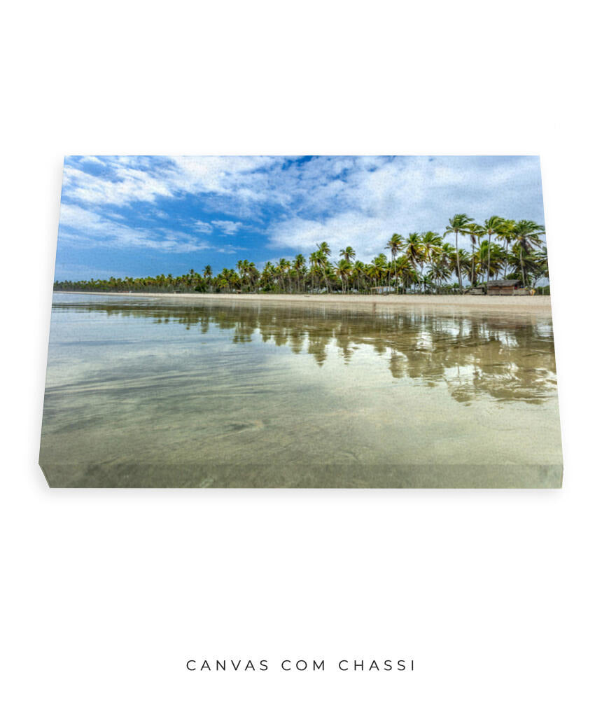 Quadro Decorativo Coqueiral na Beira da Praia