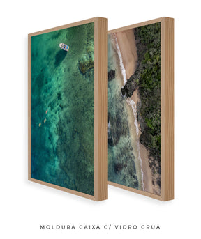 Quadro  Decorativo Praia e Mar Verde - Dupla