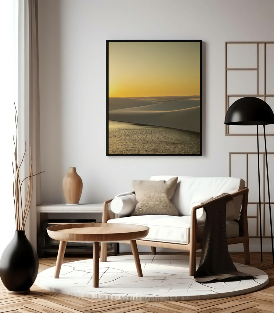 Quadro Decorativo Lençóis Maranhenses com por do Sol