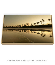 Quadro Decorativo Pôr do Sol - Reflexo Coqueiros