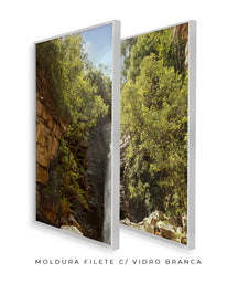 Quadro Decorativo Cachoeira, Natureza e Pedras- Dupla