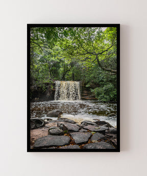 Quadro Decorativo Cachoeira e Floral