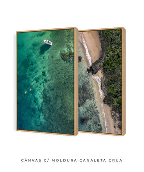 Quadro  Decorativo Praia e Mar Verde - Dupla