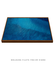 Quadro Decorativo Abstrato e curvas -Tons de azul