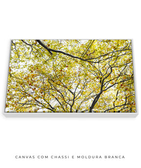 Quadro Decorativo Árvore com Galhos Verdes - Horizontal