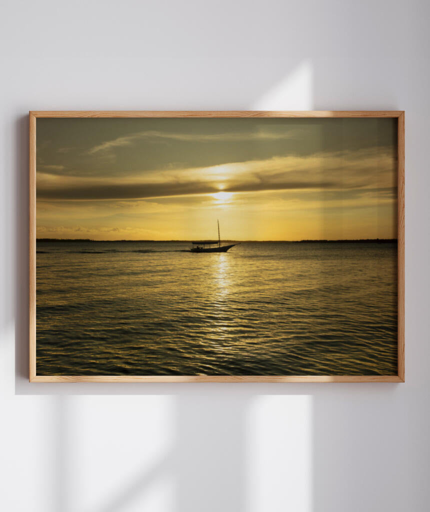 Quadro Decorativo Pôr do Sol Mar Aberto