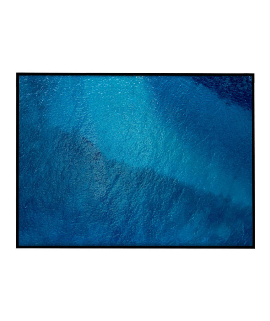 Quadro Decorativo Abstrato e curvas -Tons de azul