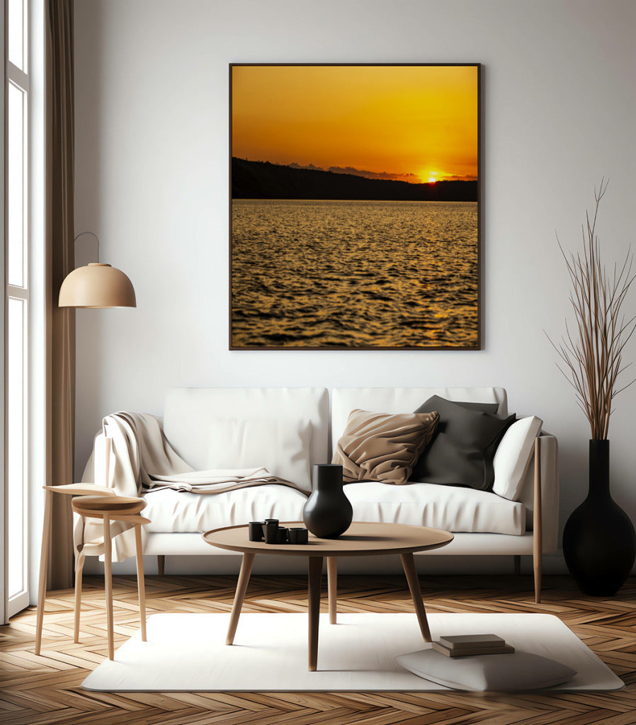 Quadro Decorativo Pôr do Sol Beira Mar