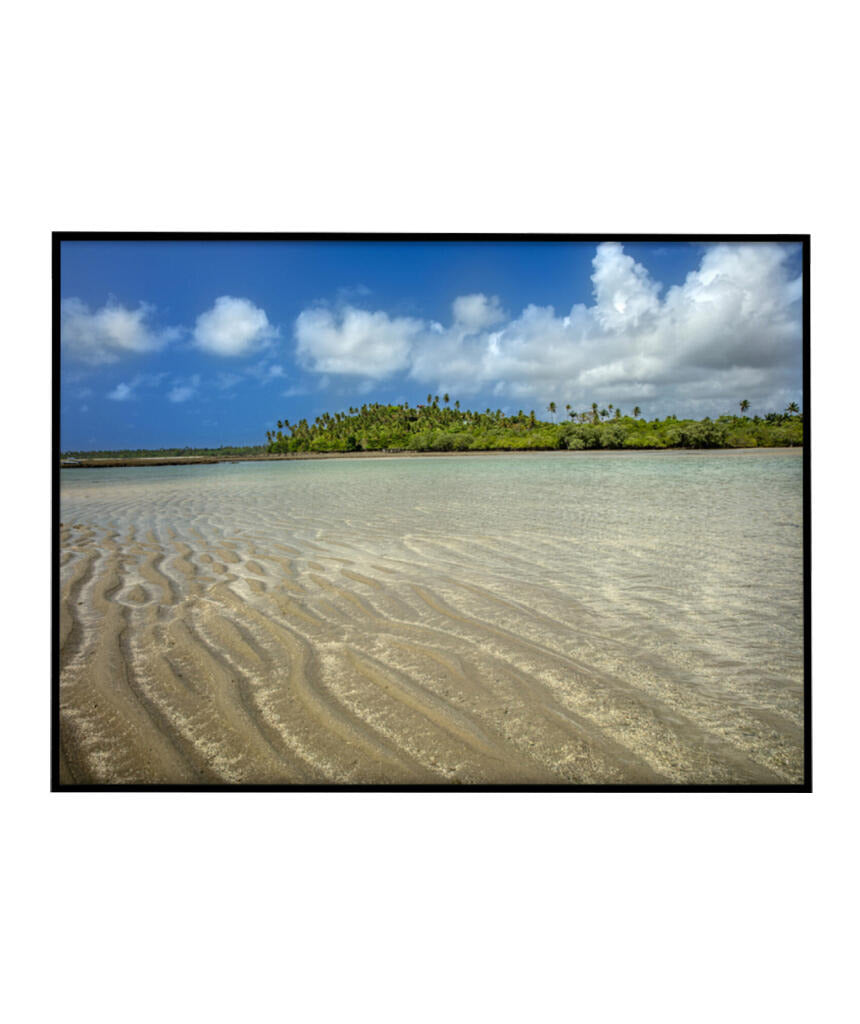 Quadro Decorativo Praia ,Areia e Árvores - Horizontal