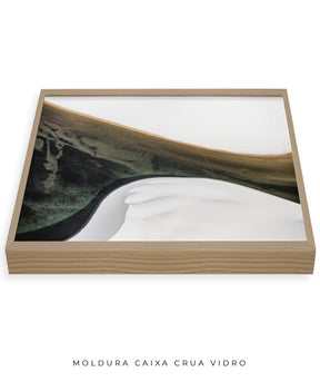 Quadro Decorativo Abstrato e Curvas - Tons Cinza, Branco, Preto e Marrom -Horizontal