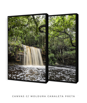 Quadro Decorativo Cachoeira e Natureza -Dupla