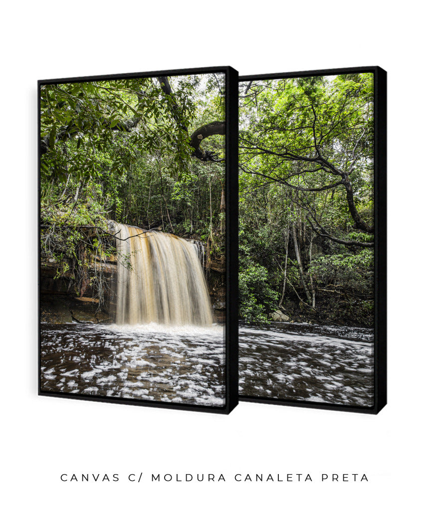 Quadro Decorativo Cachoeira e Natureza -Dupla