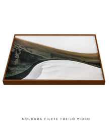 Quadro Decorativo Abstrato e Curvas - Tons Cinza, Branco, Preto e Marrom -Horizontal
