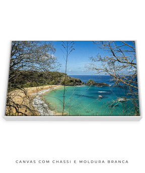 Quadro Decorativo Noronha - Praia, Mar e Galhos Secos - Horizontal