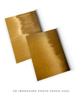 Quadro Decorativo Abstrato e curvas-Tons de dourado-Dupla vertical