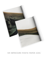 Quadro Decorativo Abstrato e Curvas - Tons Branco, Cinza e Verde-Dupla