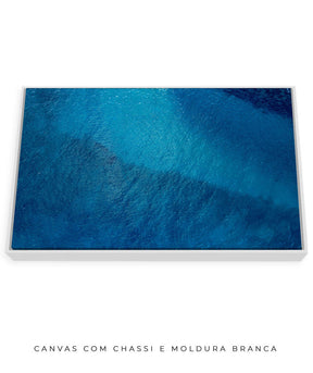Quadro Decorativo Abstrato e curvas -Tons de azul